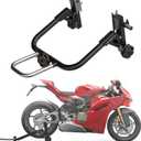 Sport Motorcycle Rear Stand, 360 Movable Lift Stand, Heavy Duty with Wheels, 880 lb Capacity (Black, Double Arm)