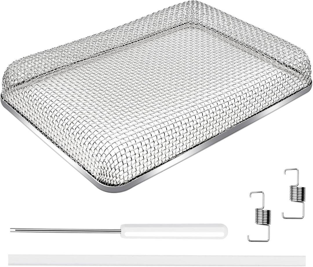 SheeChung RV Furnace Vent Screen, Flying Insect Screen Water Heater Cover for Camper, 8.5 x 6 x 1.3 Inch, Stainless Steel Bug Screen with Installation Tool & Silicone Rubber