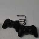 OKHAHA Controller 2 Pack for PS3 Wireless Controller for Sony Playstation 3, Double Shock 3, Bluetooth, Rechargeable, Motion Sensor, Remote for PS3 (No Stripes(Black + Black))