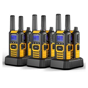 Radioddity HD-1 IP67 Heavy Duty Walkie Talkies, Waterproof Dustproof Shockproof Long Range Two Way Radio with One-Key Group Call, Vibrate Alert, SOS, Dual PTT, USB-C Charging for Hunting, 6 Packs