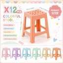 Leinuosen 6 Pcs Plastic Stool for Classroom 17.32 Inch Stackable School Stools Modern Portable Nesting Chair School Home Office (Pastel)