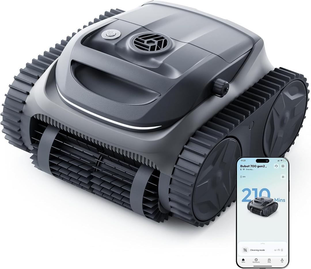 (2026 New) Bubot 700 Gen2 Pool Vacuum for Inground Pools, Cordless Robotic Pool Cleaner with 210 Min Runtime, Strong Suction, Wall & Waterline Cleaning, App Control & Smart Navigation, Deep Gray