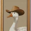 Cowboy Duck Vintage Gold Framed Wall Art 16x24 inch