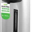 NutriChef 5.2 Qt Electric Water Kettle, Portable, Quick Heating, 5 Liter Digital Kettle with 5 Temperature Settings, Safety Lock, Stainless Steel, 3 Dispensing Options, 8.46" x 11.2" x 16.5"