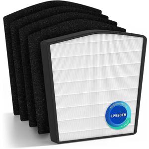 LP-HF550P Replacement Filter for Live-Pure Bali Series LP550TH LP550THP | High-Density Mechanical Media for Wildfire Smoke, Pet Dander & Cooking Odors