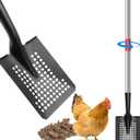 Heavy Duty Chicken Poop Scooper, Adjustable Metal Sifting Shovel (31.5-43.5in) for Coop/Stall/Stable, Chicken Coop Accessories
