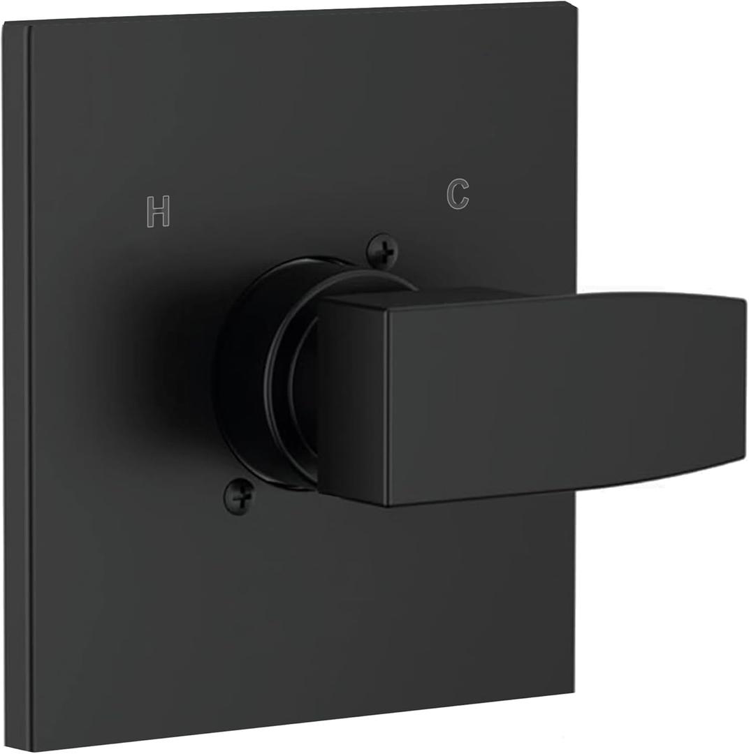 Replacement for Delta 13/14 Series Shower Valve Trim Kit, Black Shower Handle Set for Delta R10000 Valve, (Cartridge and Valves Not Included), Matte Black