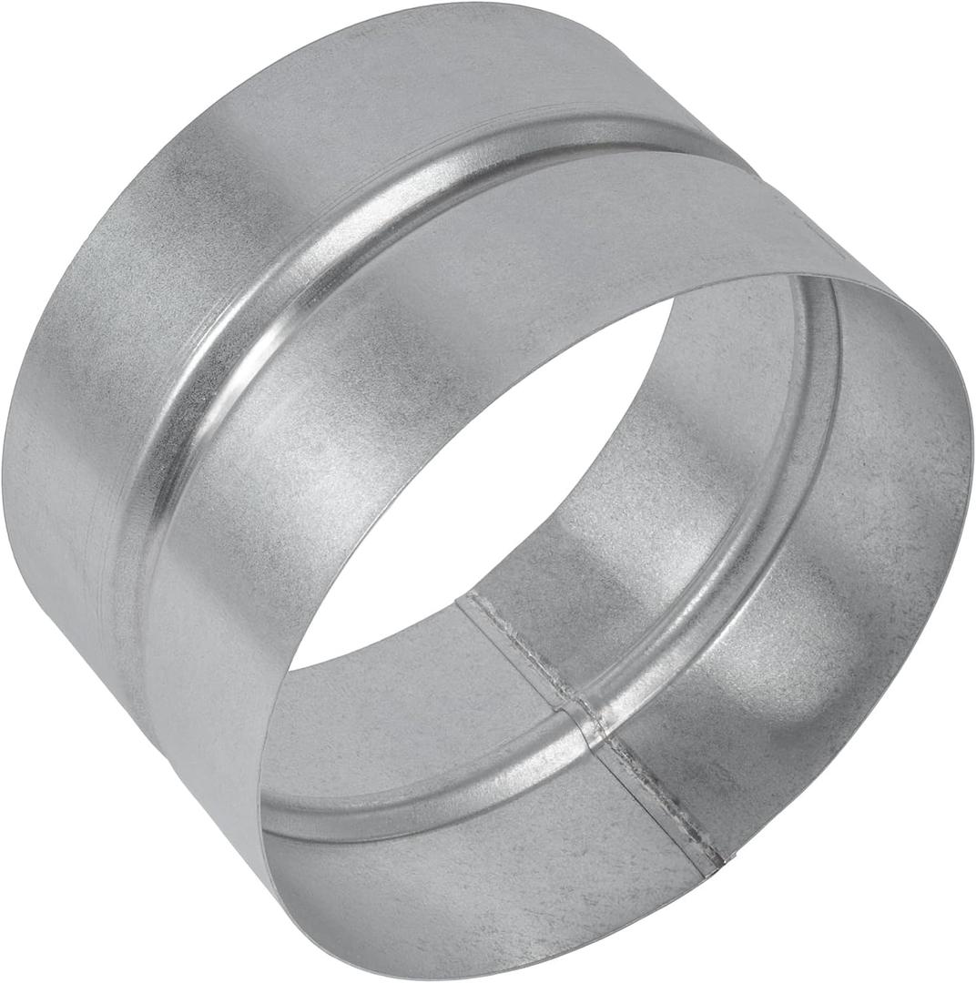 5 Inch Galvanized Metal Duct Connector for HVAC Ducting - Round Ventilation Pipe Fitting Adapter - Coupling and Extension - Metal Duct Vent Coupler - For Dryer Pipe, Duct Elbow, Duct Splitter