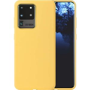 Liquid Silicone Phone Case for Samsung S20 Ultra G988 6.9" Full Body Protection/Shockproof/Gel Rubber/Cover Case Drop Protection Yellow