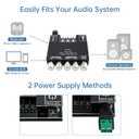 Bluetooth Power Amplifier Board with Subwoofer 2.1 Channel 50W x 2+100W DC 12V-24V Audio Power Amplifier Module for DIY Bluetooth Audio and Store Home Theater with Treble and Bass Control
