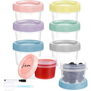 6pcs 2 oz Salad Dressing Container To Go Small Sauce Containers with Lids, Reusable Condiment Cups for Lunch Box, Leakproof, Freezer, Microwave & Dishwasher Safe