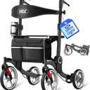 VOCIC Z36 Walker for Seniors with Seat, 15lbs Ultralight
Ultra-Compact Aluminum Rollator Walker, Supports 300LBS, Indoor & Outdoor Use for Elderly, Black