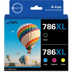 T786 T786XL Remanufactured Ink Cartridges (4-Pack) - SFL Compatible Replacement for T786 T786XL Ink Cartridge with Workforce Pro WF-4630 WF-5690 WF-5190 WF-5620 WF-5110 Printer