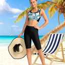 SANTINY Women's 8''/12'' High Waisted Swim Shorts with Pockets UPF50+ Long Board Swimming Shorts for Women with Liner (Black)