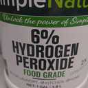 SimpleNature 6% Food Grade Hydrogen Peroxide Solution - 1 Gallon - Natural Multipurpose Cleaner - Made in USA - Ideal for Commercial, Residential, Kitchen, Bath, Laundry, and More