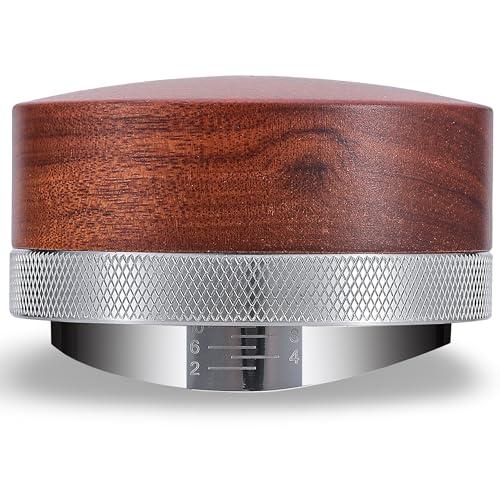 KNODOS 54mm Espresso Distribution Tool Rosewood Stainless Steel Adjustable Coffee Distributor Leveler Compatible with Breville Espresso Machine Accessories