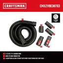 CRAFTSMAN CMXZVBE38763 2-1/2 in. x 7 ft. POS-I-LOCK Wet Dry Vac Hose Attachment Kit, Industrial-Grade Shop Vacuum Replacement Hose, Fits Most Wet/Dry Vacuums with a 2-1/2 in. Diameter