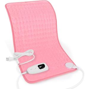Deepsoon Heating Pad, Electric Heating Pads for Back, Neck, Moist Heating Pad for Abdomen Shoulder Knee Legs, Dry/Moist Heat& Auto Shut Off, Mother's Day Birthday for Men and Women,BabyPink,24x12 Inch