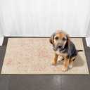 Washable Area Rug for Living Room - Stain Resistant Urtla Thin Rugs with Non Slip Rubber Backing - Indoor Floor Carpet for Dining Room Home Office Dorm (Pink/White, 2x3 Feet)