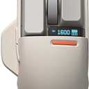 LOFREE Touch PBT Wireless Mouse with USB Receiver, Bluetooth, Wired Connection, Rechargeable, 4000 DPI with OLED Screen Compatible with Glass Surface for Mac Windows PC Notebook/Block Retro Grey