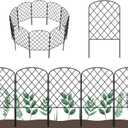OUSHENG 10 Pack Decorative Garden Fence, Total 10ft(L) x 24in(H) Animal Barrier Border, Rustproof Metal Wire Section Edging Fencing Panel for Outdoor Patio Garden Yard, Arched