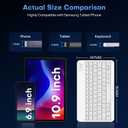 OMOTON Bluetooth Keyboard for Tablet/Android/Windows/iOS, with 7 Colors Backlight Rechargeable Wireless Keyboard Compatible with Galaxy Tab A9+/A9+ Plus/S9/S9 Plus/S9 FE, White