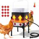 Heated Chicken Waterer 5 Gallon, 20L Poultry Waterer Feeder Set with Stand,12 Drinking Nipples, Chicken Coop Accessories for 1525 Chickens