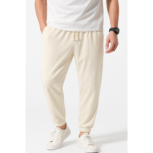 TOQVTOO Casual Pants for Men Linen Japanese Pants Cotton Elastic Waist Comfy Beach, 3XL