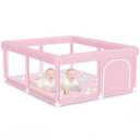 Hiaksedt Large Baby Playpen 50"x50" Baby Girl Play Pen for Babies and Toddlers, Safe Structure and Soft, Skin-Friendly Fabric with Zipper Gates Pink