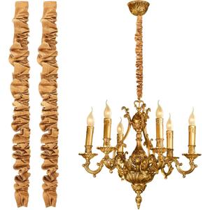 HunnmingRe 2 Pack 6ft Fabric Cord Cover for Chandelier Chain Sleeve, Imitation Jute with Hook and Loop Closure, Cable Management for Electrical Wires, Lamp and Swing Chain Cover for Home Decor