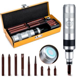 AKM 1/2" Hand Manual Reversible Impact Driver Set Extractor-12 PCS Impact Screwdriver S2 Steel Much More Durable Disengage Rusted Fasteners or Frozen Bolts