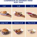 JOLLY CHEF 2lb Paper Food Trays, 250 Pack Paper Food Boats Disposable Serving Boats for Gameday,Food Holder Trays for Snacks French Fries Nachos Hot Dog Tacos BBQ Party