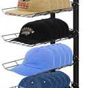 Hat Display 9 Tier, Hat Rack Stand Up to 70 Caps, Metal Hat Stands for Multiple Hats, Commercial Retail Hats Display, Upgrade Black