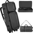 DJ Controller Soft Case with Wheels Compatible with DDJ-RZ/DDJ-SZ/XDJ-XZ, DJ Soft Case DJ Bag with Multi-pocket, Rolling DJ Case for DJ Controller & Accessories (Large)