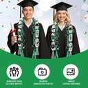 Graduation Decorations Leis 2026 - 16 Pcs Green Black Class Congrats Grad Candy Lei Ribbon Honor Cord Patches Stickers Making Kit Party Gifts Accessories Stuff for High School College Masters