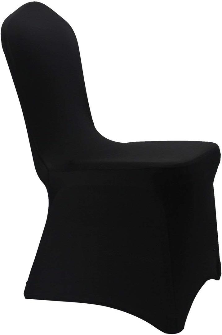 WELMATCH Black Stretch Spandex Chair Covers Wedding Universal - 10 Pcs Banquet Wedding Party Dining Decoration Scuba Elastic Chair Cover (Black, 10)