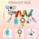 MONSTIME Car Seat Toys for Babies 0-6 Months, Newborn Toys Baby Toy 0-3 Months Stroller Toys, Infant Toy 0-6 Month for Carseat Stroller Crib with Mirror, Rattle, Teether for 0 3 6 9 12 Boys Girls