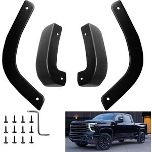 Mud Flap Delete Fit for Chevy Silverado 2019-2026,Mud Guards Compatible with Chevrolet Silverado 1500 Accessories, Easy Install,Without Drilling,Includes Front and Rear Mud Guard Set (4pcs-Set)