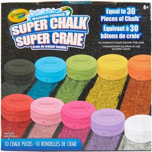 Crayola Washable Sidewalk Chalk for Kids, Long Lasting Super Chalk Set, Outdoor Chalk, 10 Assorted Colors