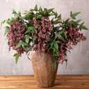 3 Pcs Artificial Berry Stems 35 Inch Gray Purple Fall Decor