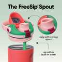 Owala FreeSip Sway Insulated Stainless Steel Water Bottle with Two-Way Spout, Built-In Straw and Bucket Handle, Made for Travel, School, and Sports, 40oz, BPA Free, Leak Proof, Strawberry Fields