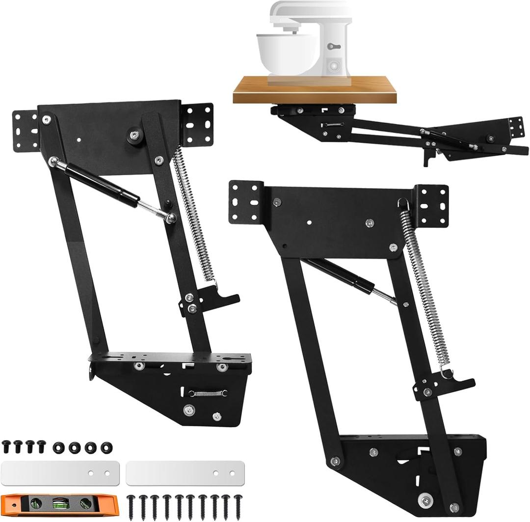 New Upgrade Mixer Lift for Cabinet Appliance Lift for Kitchen with Soft-Close Holds Up to 60 LBS, Minimum Applicable Cabinet Size 20 * 14 Inch Easier to Open and Simpler to Install