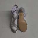 SheSole Women's Low Heel Dance Wedding Sandals Strappy Dress Shoes Silver Gold Heel (9.5)