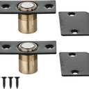 JQK Closet Magnetic Door Ball Catch Hardware, 430 Stainless Steel Catch Adjustable with Strike Plate, Black Finish 2 Pack, HBC120-BK-P2