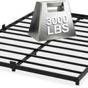Queen Low Platform Bed Frame, 3" Ground, Heavy Duty, King
