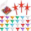 Mudder 120 Pcs Ceramic Bulbs Medium Bird Bulbs 5 Pcs Stars Replacement Plastic Light for Ceramic Tree Top Decorations, Multi Color