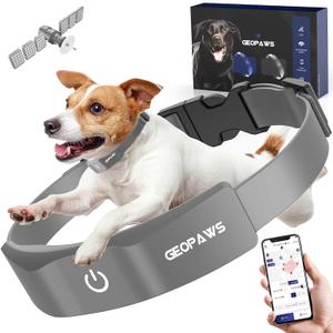 GPS Electric Dog Fence with Free App, Wireless Fence System with Training Collar, Adjustable of Dogs Portable for Outdoor Use, Rechargeable Waterproof Flexiable Collar, (Grey)