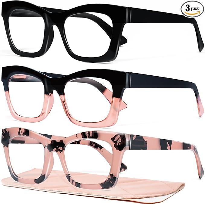 CCVOO 2.0 Reading Glasses for Women, Stylish Eyeglasses, Blue Light Readers for Women, Computer Eye Glasses, Cheaters