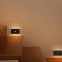 wowatt 3 Packs Rechargeable Motion Sensor Stair Light Black (Magnetic Mounting Design) (Lighting Dimmable) Battery Night Lights for Stairway, Hallway, Bathroom