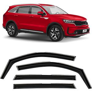 Voron Glass in-Channel Extra Durable Rain Guards for Kia Sorento 2021-2025, Window Deflectors, Vent Window Visors, 4 Pieces - 220216